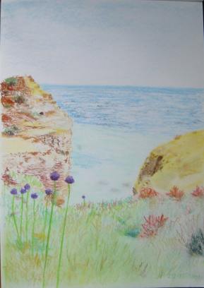 Pastel+kleurpotlood, 30-12-2001, Algarve 21,9x29 cm