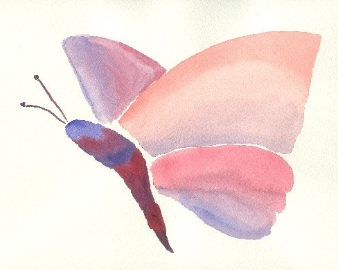 21-2-2007, aquarel vlinder, 24x32 cm